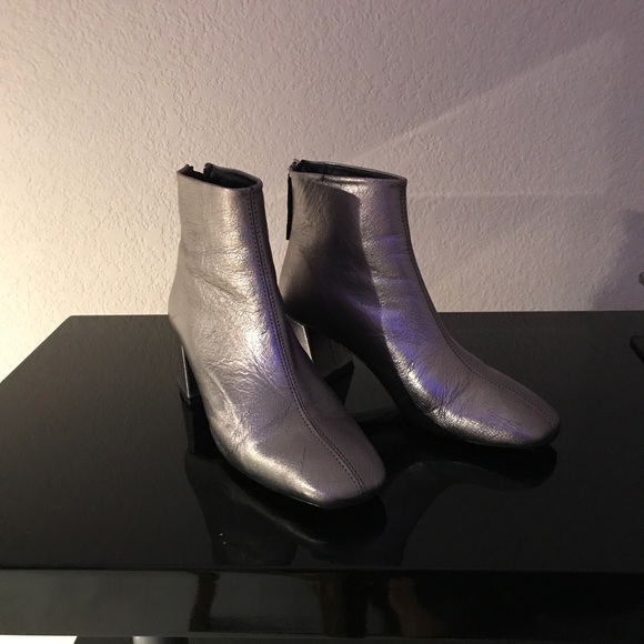 metallic leather booties - Picture 8 of 10